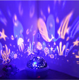 Starry Sky Projection Night Light Romantic Rotating Ocean Projection Lamp Usb Bedroom Small Ball Night Light