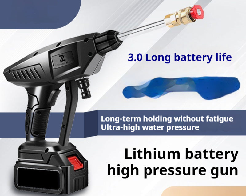 Wireless Lithium Battery Car Washing Gun Portable High Voltage